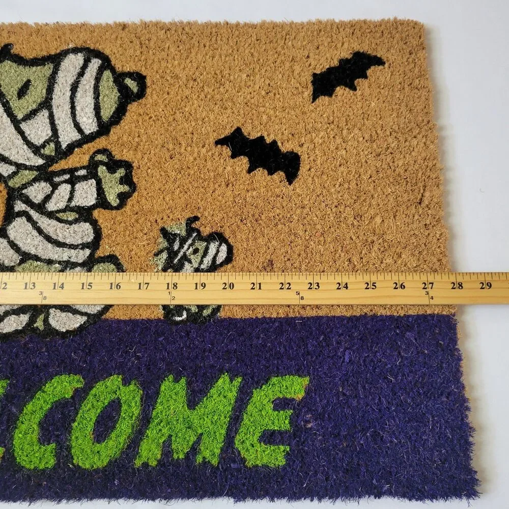 Peanuts Snoopy Woodstock Halloween Welcome Coir Door Mat 18”x28” Doormat Mummy